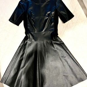 BCBG Black Faux Leather Dress
